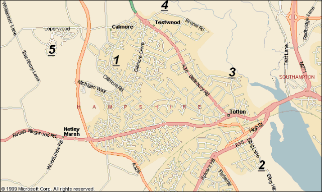 Map Totton